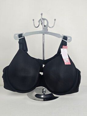 Cacique Modern Black Lightly Lined T-Shirt Bra 46C NWT
